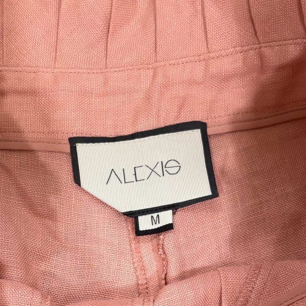 Alexis Shorts Jolan Pink Hi Waisted Paper Bag Linen Shorts - Picture 5 of 5